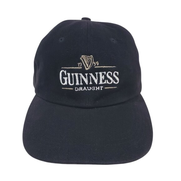 Guinness Draught Black Strap Back Baseball Cap Embroidered Logo Cotton - Picture 1 of 8